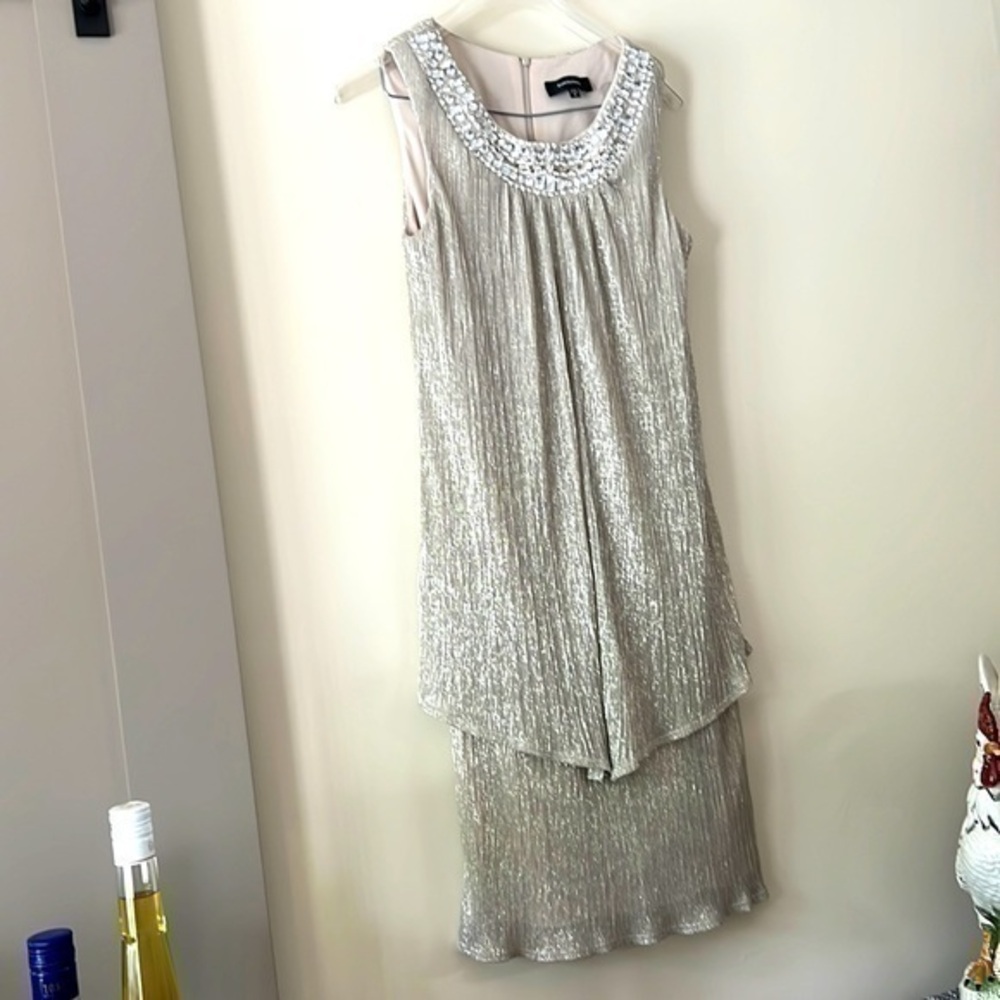 RM Richards gold silver bling  evening dress size 8 absolutely beautiful